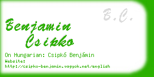 benjamin csipko business card